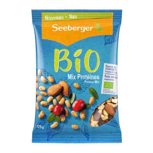 Смесь Seeberger Protein mix BIO обжаренных ядер миндаля соевых бобов и мягкой клюквы с сахаром 125 г арт. 3459834