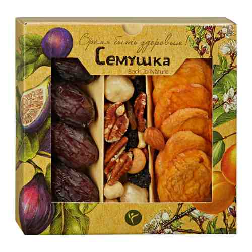 Смесь Семушка орехи с королевскими финиками и персиками 230 г арт. 3420147