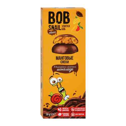 Снек Bob Snail Фруктовый манговый в молочном бельгийском шоколаде 30 г арт. 3495056