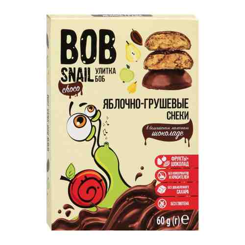 Снек Bob Snail Фруктовый яблочно-грушевый в молочном бельгийском шоколаде 60 г арт. 3495057