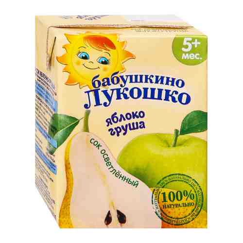 Сок Бабушкино Лукошко яблоко груша осветленный восстановленный без сахара с 5 месяцев 200 мл арт. 3312764