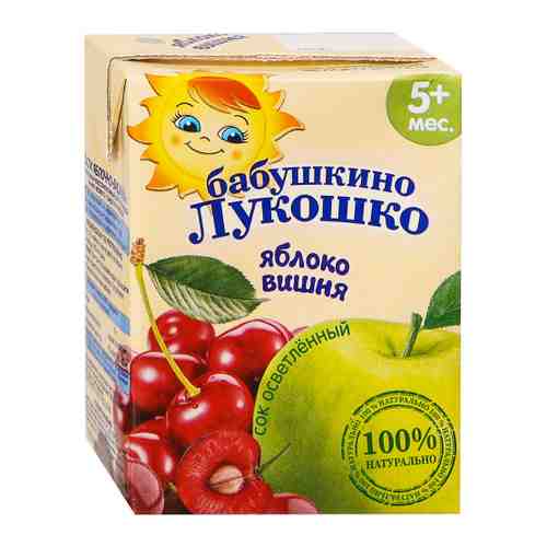 Сок Бабушкино Лукошко яблоко вишня осветленный восстановленный без сахара с 5 месяцев 200 мл арт. 3312763