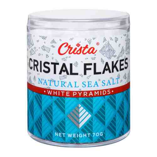 Соль Crista Cristal Flakes пищевая морская натуральная в форме пирамидок 70 г арт. 3452536