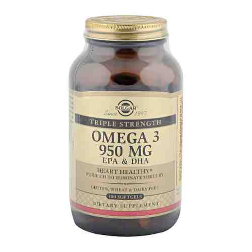 Solgar Тройная Омега-3 ЭПК и ДГК 950 мг (100 капсул) арт. 3385678