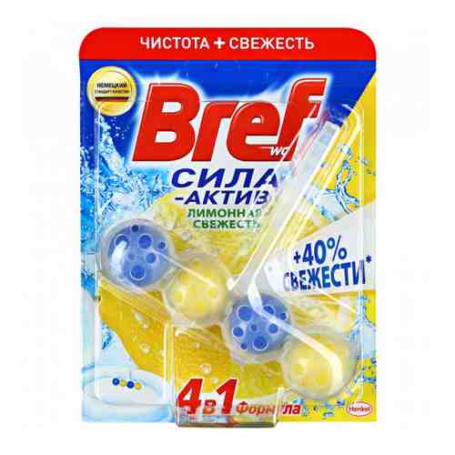 Средство чистящее для унитаза Bref Сила-Актив Лимонная свежесть 4 в 1 51 г арт. 3064699