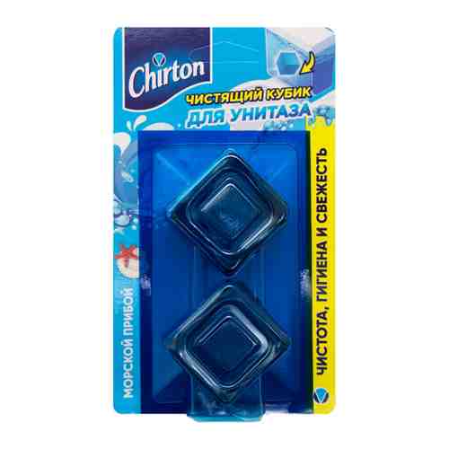Средство чистящее для унитаза Chirton Морской прибой кубик для бачка 2 в 1 2 штуки по 50 г арт. 3474669