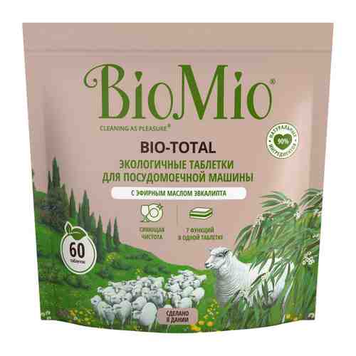 Средство для мытья посуды BioMio в посудомоечной машине Bio-Total 7в1 с эфирным маслом эвкалипта 60 таблеток арт. 3485821
