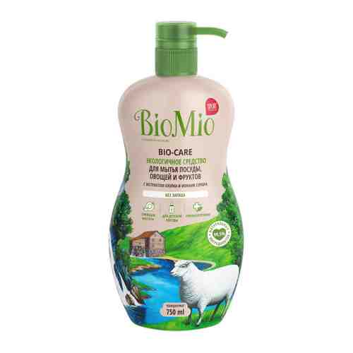 Средство для мытья посуды овощей и фруктов BioMio Bio-Care без запаха 750 мл арт. 3401363