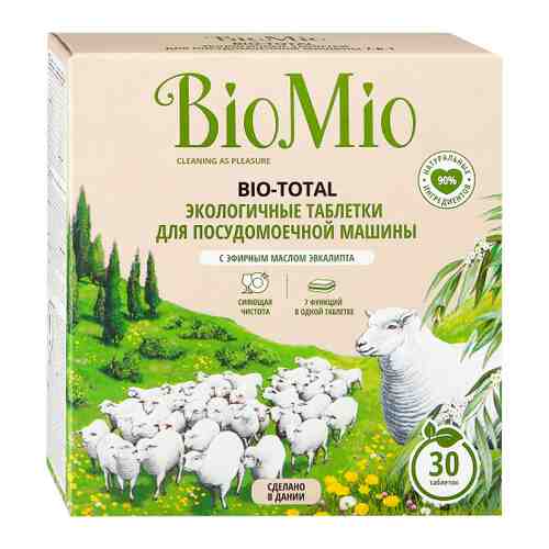 Средство для мытья посуды в посудомоечной машине BioMio Bio-Total 7 в 1 с эфирным маслом эвкалипта в таблетках 30 штук арт. 3227930