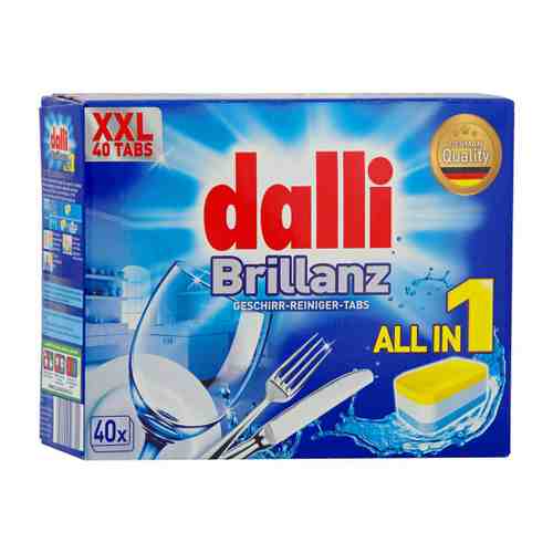 Средство для мытья посуды в посудомоечной машине Dalli Brillanz в таблетках 40 штук арт. 3493604
