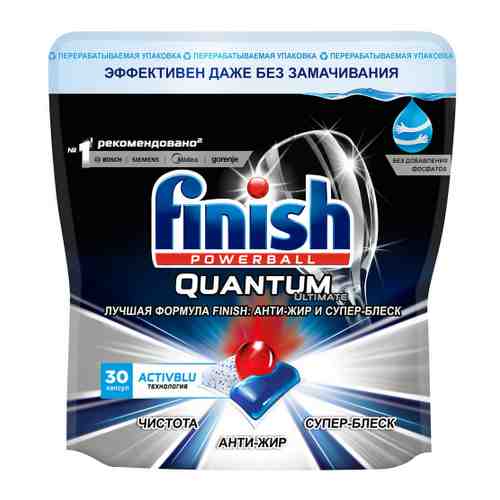 Средство для мытья посуды в посудомоечной машине Finish Quantum Ultimate в таблетках 30 штук арт. 3399466