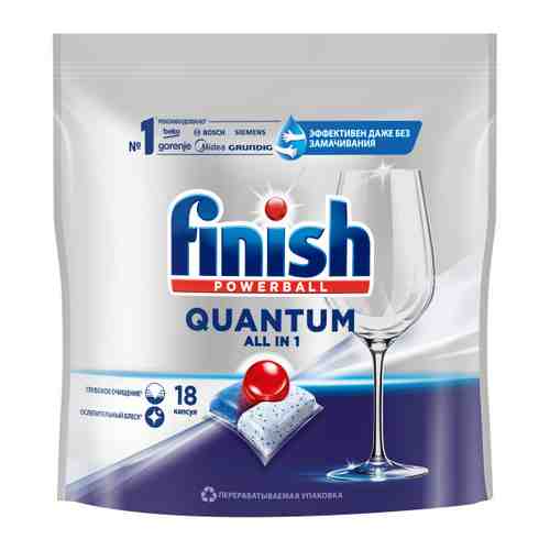Средство для мытья посуды в посудомоечной машине Finish Quantum в таблетках 18 штук арт. 3520046