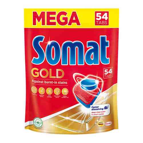 Средство для мытья посуды в посудомоечной машине Somat Gold в таблетках 54 штуки арт. 3365801