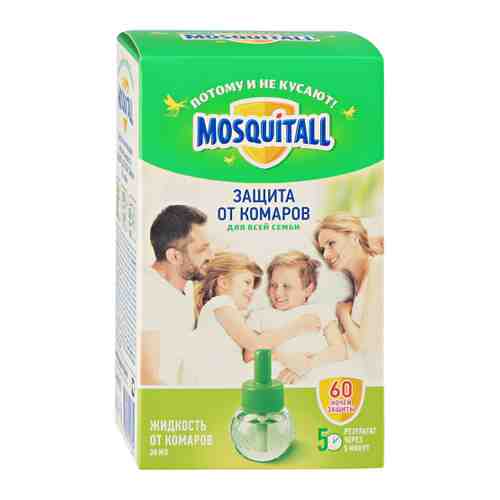 Средство инсектицидное от комаров Mosquitall Защита для всей семьи жидкость для электрофумигатора 60 ночей арт. 3406845
