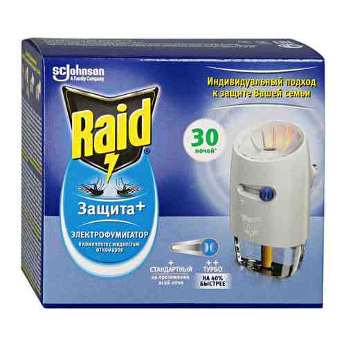 Средство инсектицидное от комаров Raid Защита Плюс электрофумигатор и жидкость 30 ночей арт. 3401389