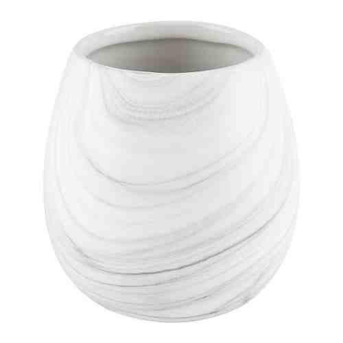 Стакан для ванной комнаты Vanstore белый мрамор керамика 9x9x10 см арт. 3387348