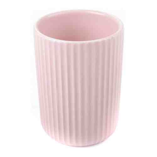 Стакан для зубных щеток Аквалиния керамика Плиссе розовый матовый CE1610TA-TB арт. 3445494