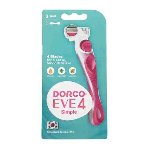 Станок для бритья Dorco Eve 4 Simple женский 2 сменные кассеты арт. 3498059
