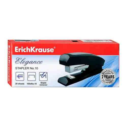 Степлер ErichKrause Elegance №10 до 20 листов черный арт. 3400286