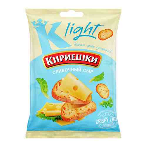 Сухарики Кириешки Light пшеничные со вкусом сливочного сыра 80 г арт. 3480686