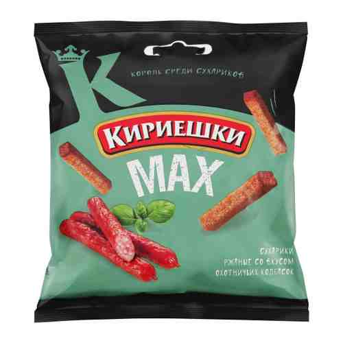 Сухарики Кириешки Max ржаные со вкусом охотничьих колбасок 40 г арт. 3480722