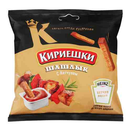 Сухарики Кириешки ржаные со вкусом шашлыка и соус кетчуп 60 г арт. 3480709