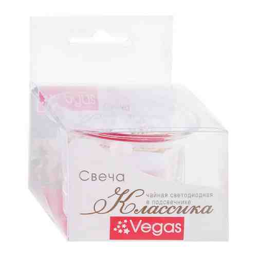 Свеча Vegas Классика чайная светодиодная в стеклянном подсвечнике 6х5 см арт. 3493809