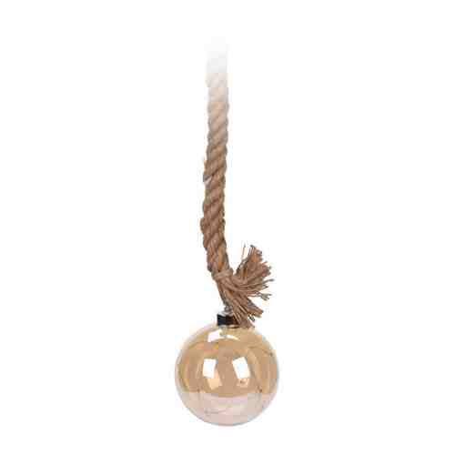 Светильник Koopman шар бежевый диаметр 12 см 19 led на джутовой веревке арт. 3505551