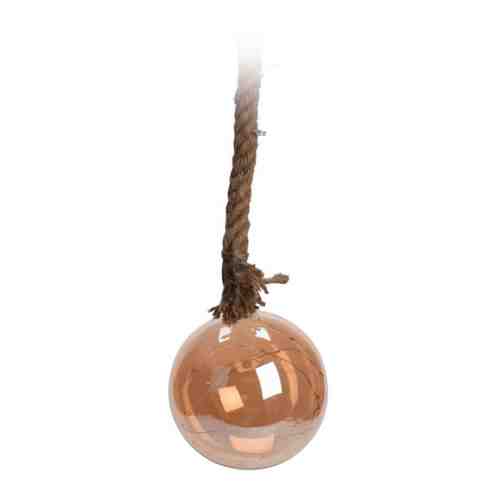 Светильник Koopman шар медный диаметр 15 см 24 led на джутовой веревке арт. 3505545