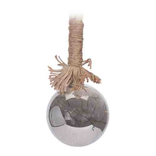 Светильник Koopman шар серый диаметр 10 см 10 led на джутовой веревке арт. 3505531