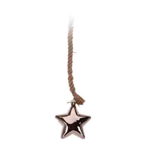 Светильник Koopman звезда медная 15 см 10 led на джутовой веревке арт. 3505546