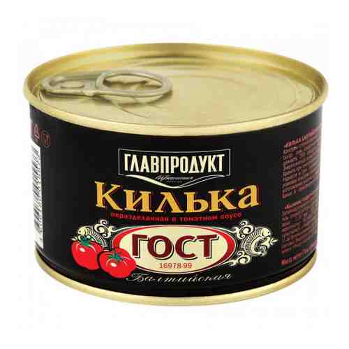 Килька Главпродукт Балтийская неразделанная в томатном соусе 240 г арт. 3347764