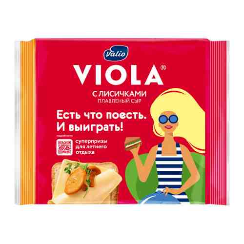 Сыр плавленый Valio Viola с лисичками нарезка 45% 140 г арт. 3304269