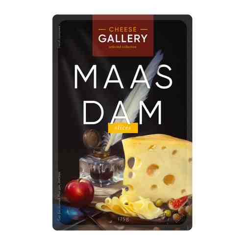 Сыр полутвердый Cheese Gallery Маасдам нарезка 45% 125 г арт. 3408586