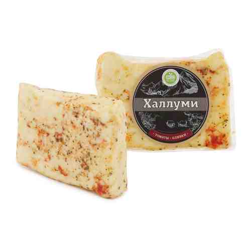 Сыр полутвердый Eco Village Халлуми с томатами и оливками 45% 200 - 250 г арт. 3512332