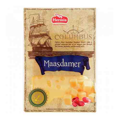 Сыр полутвердый Hermis Columbus Маасдамер нарезка 45% 125 г арт. 3312556