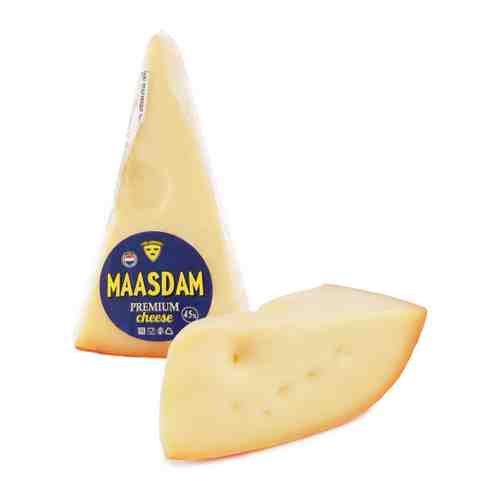 Сыр полутвердый Три Короны Маасдам премиум 45% 200-300 г арт. 3439033