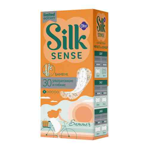 Прокладки ежедневные Silk Sense Ola! Light тонкие стринг-мультиформ аромат Бамбук 30 штук арт. 3521971