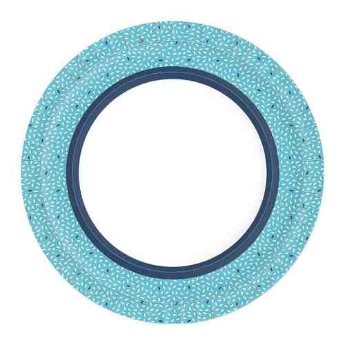 Тарелка одноразовая Duni Rice Blue бумажная ламинированная 22 см 10 штук арт. 3404360