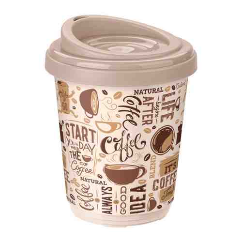 Термостакан Phibo с декором Кофе темно-бежевый 300 мл арт. 3521383