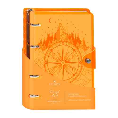 Тетрадь А5 Lorex Neon Orange со сменным блоком 120 листов в клетку на кольцах с наклейками арт. 3509784