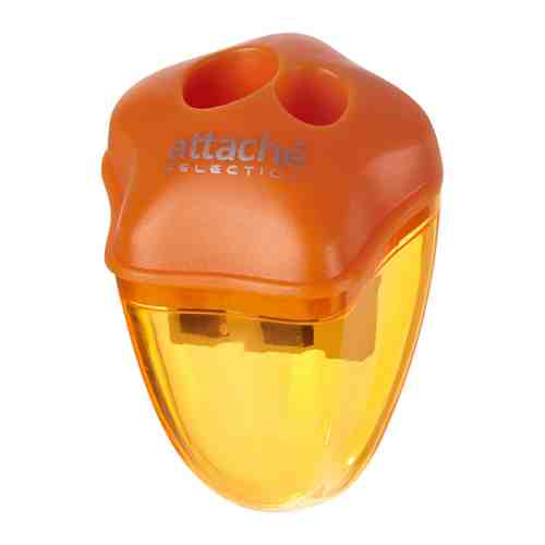 Точилка Attache Selection пластиковая двойная с контейнером оранжевая арт. 3429860