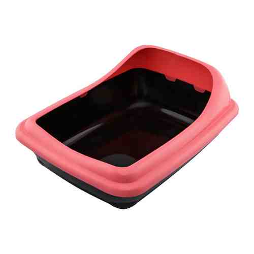 Туалет Gamma прямоугольный с ассиметричным бортом Волна коралловый для кошек арт. 3485689