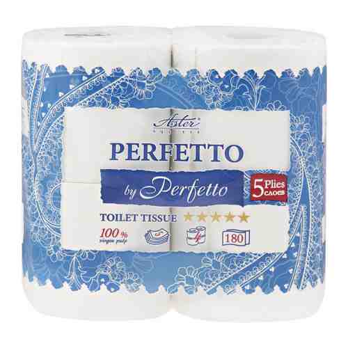 Туалетная бумага Aster Perfetto by Perfetto белая 5-слойная 4 рулона арт. 3384649