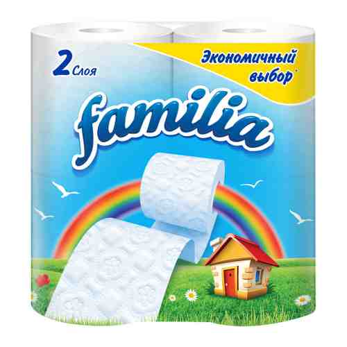 Туалетная бумага Familia белая 2-слойная 4 рулона арт. 3303150