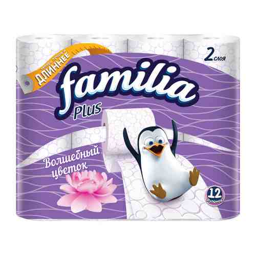 Туалетная бумага Familia Plus Волшебный цветок 2-слойная 12 рулонов арт. 3338069