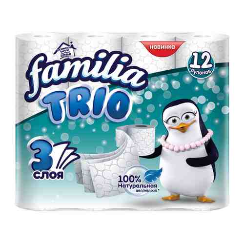 Туалетная бумага Familia Trio 3-слойная 12 рулонов арт. 3492301