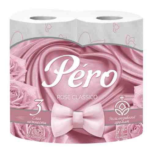 Туалетная бумага Pero Rose 16.3 м 3-слойная 4 рулона арт. 3520083