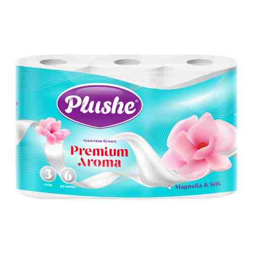 Туалетная бумага Plushe Premium Aroma Magnolia & Silk 3-слойная 6 рулонов арт. 3496683