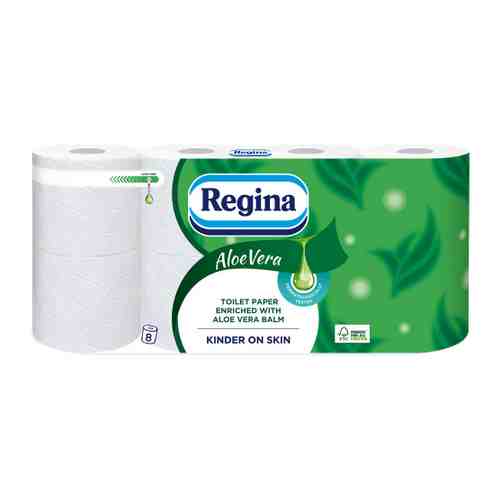 Туалетная бумага Regina Алое Вера белая 3-слойные 8 рулонов арт. 3493520